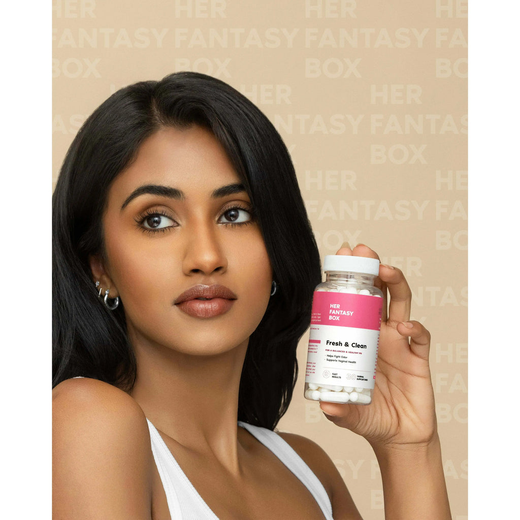 2-Piece Set Her Fantasy Box - Boric Acid pH Balancing Vaginal Suppository (30 Count)