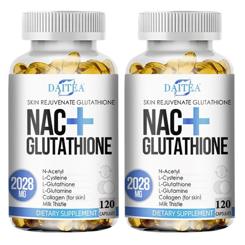 2-Piece Set Daitea NAC + Glutathione Health Supplement, Supports Liver Health, Supports Skin Health,120 Capsules