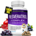 2-Piece Set Resveratrol Supplement 1800mg Natural Antioxidant