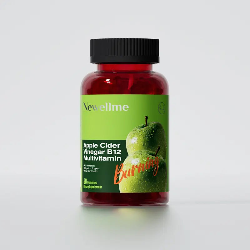 2-Piece Set Apple Cider Vinegar Gummy VitaminsCount - Vitamin B12, Gelatin-Free, Gluten-Free, Vegan & Non-GMO,ACV Supplement | Apple Flavor Optimum Edible Dietary Fitness