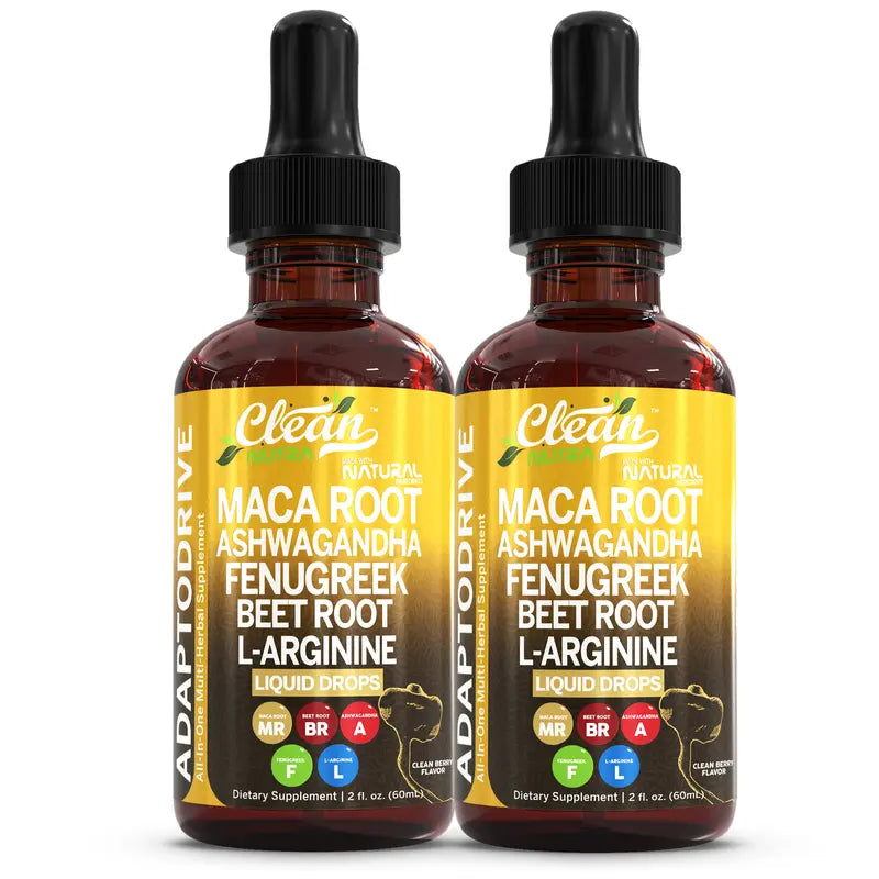 Clean Nutra Maca Root Drops for Women Ashwagandha, Fenugreek, Beet Root, L-Arginine & More for Women & Men's Optimum Health Liquid Drop – Adapto Drive