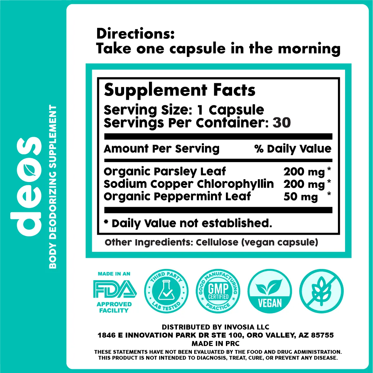 2-Piece Set Full Body Deodorant Supplement | DEOS Internal Deodorant Full Body | Multi Pack