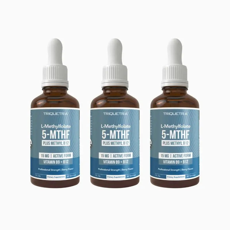 2-Piece Set L Methyl Folate 15mg + B12 Cofactor – Organic, Berry Flavor, Professional Strength, Liquid Active 5-MTHF Form, Supports Mood, Methylation, & Cognition fitness dietary