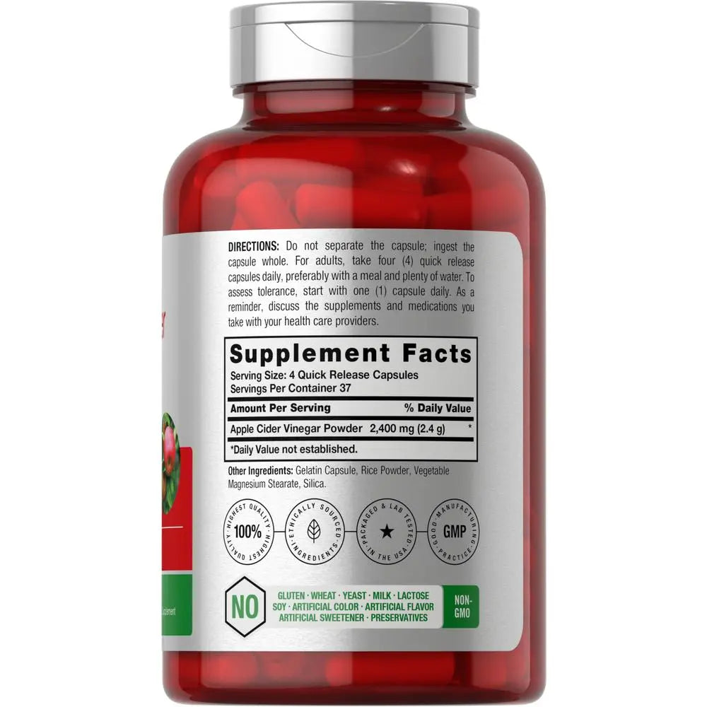 2-Piece Set Horbäach Apple Cider Vinegar Capsules | 2400mg | 150 Count | Non-GMO, Gluten Free Supplement