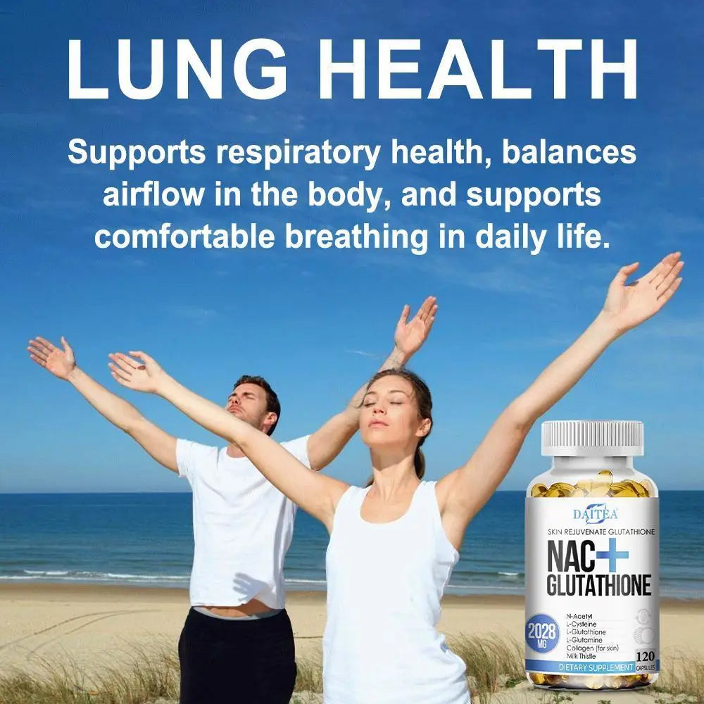 2-Piece Set Daitea NAC + Glutathione Health Supplement, Supports Liver Health, Supports Skin Health,120 Capsules – Botnly