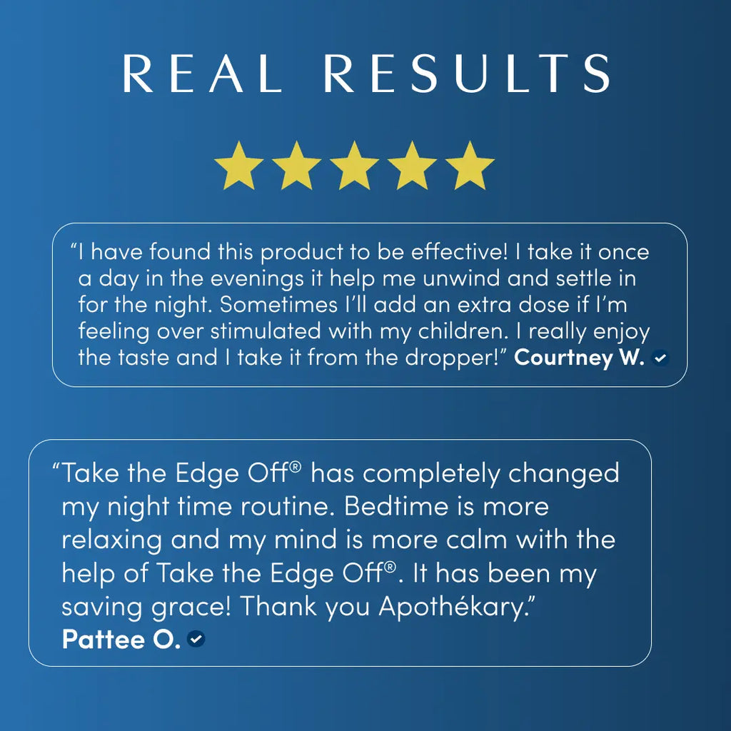 2-Piece Set Apothékary Take the Edge Off - Stress & Tension Relief Liquid Herbal Drops* | Alcohol-Free, Certified Organic, Non-GMO Project Verified, Certified Gluten-Free, PETA Certified Vegan & Cruelty-Free, Third Party Tested, Plant-Based, Made in the U