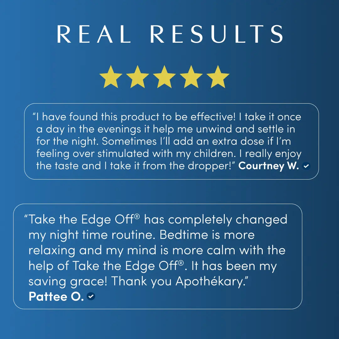 2-Piece Set Apothékary Take the Edge Off - Stress & Tension Relief Liquid Herbal Drops* | Alcohol-Free, Certified Organic, Non-GMO Project Verified, Certified Gluten-Free, PETA Certified Vegan & Cruelty-Free, Third Party Tested, Plant-Based, Made in the U