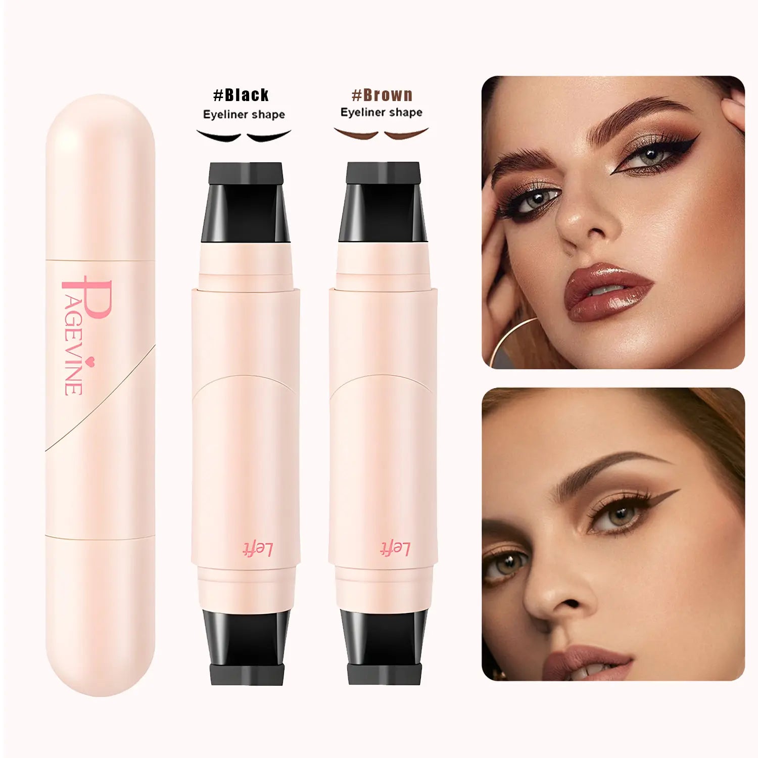 Rotating Eyeliner Stamp Pen – Dual-Head Design with Wing Stamp, Quick-Dry, Long-Lasting, Smudge-Proof for Easy Cat Eye, Sharp Winged Lines & All-Day Makeup Wear - Beginner Friendly Everyday Makeup Tool for Women, Women's cosmetics, Makeup tool