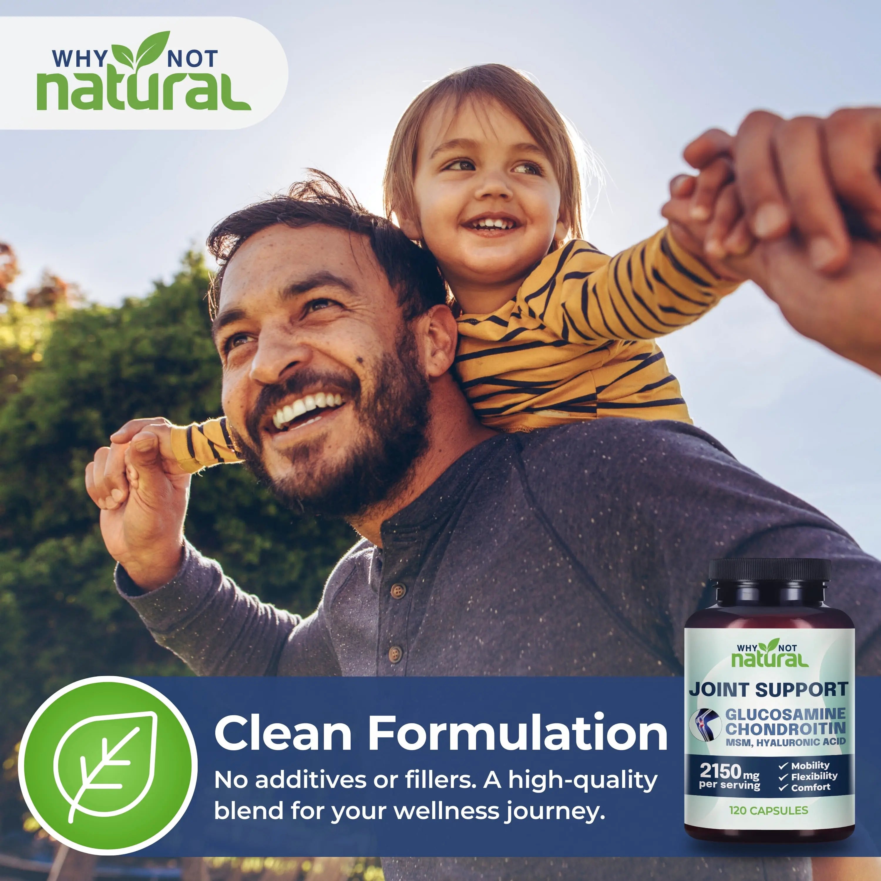 2-Piece Set Why Not Natural Glucosamine Chondroitin MSM, Joint Support Supplement