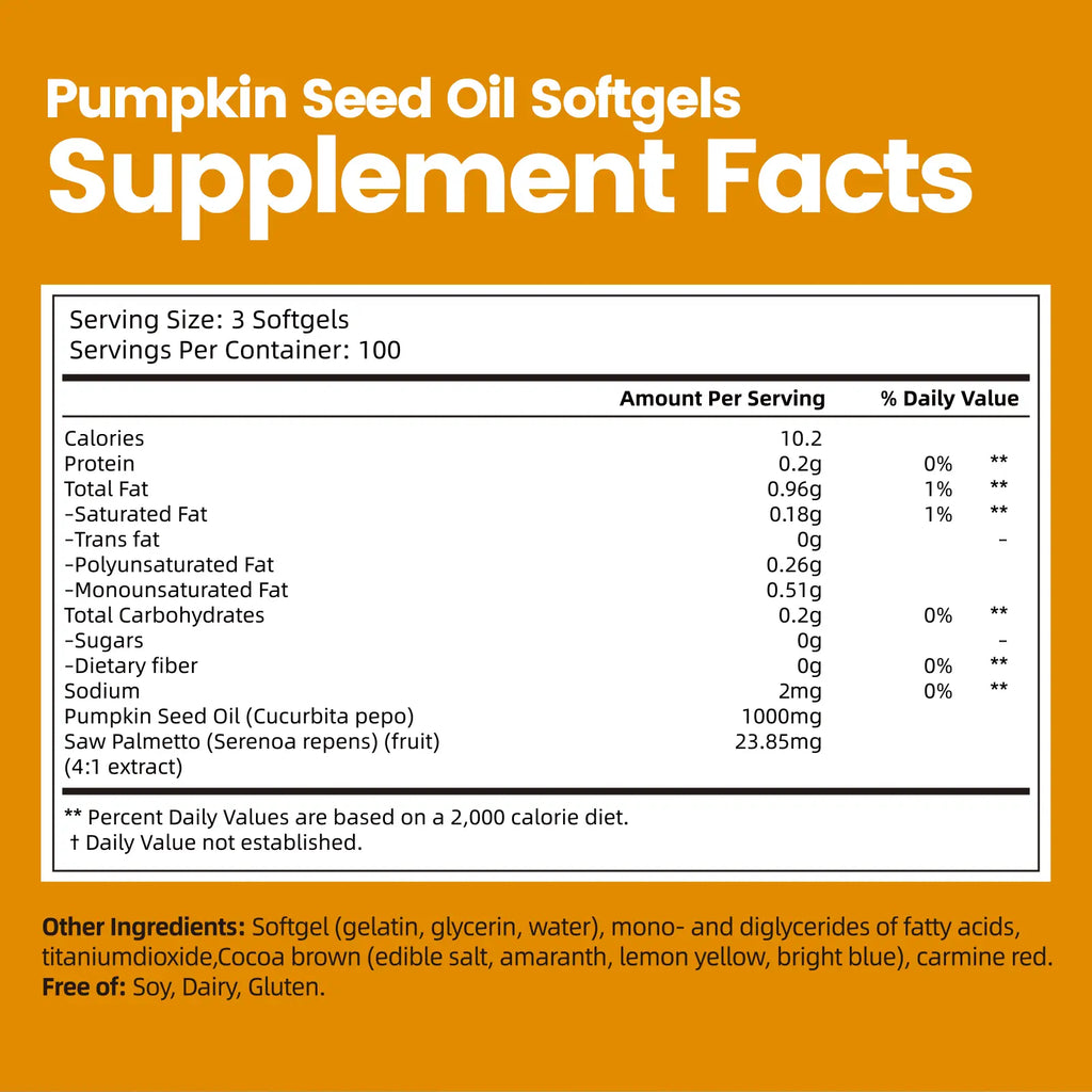 2-Piece Set Natural pumpkin seed oil and saw palmetto softgel 1000mg high content plant esters 300 capsules  mothersdaygift SummerVibes