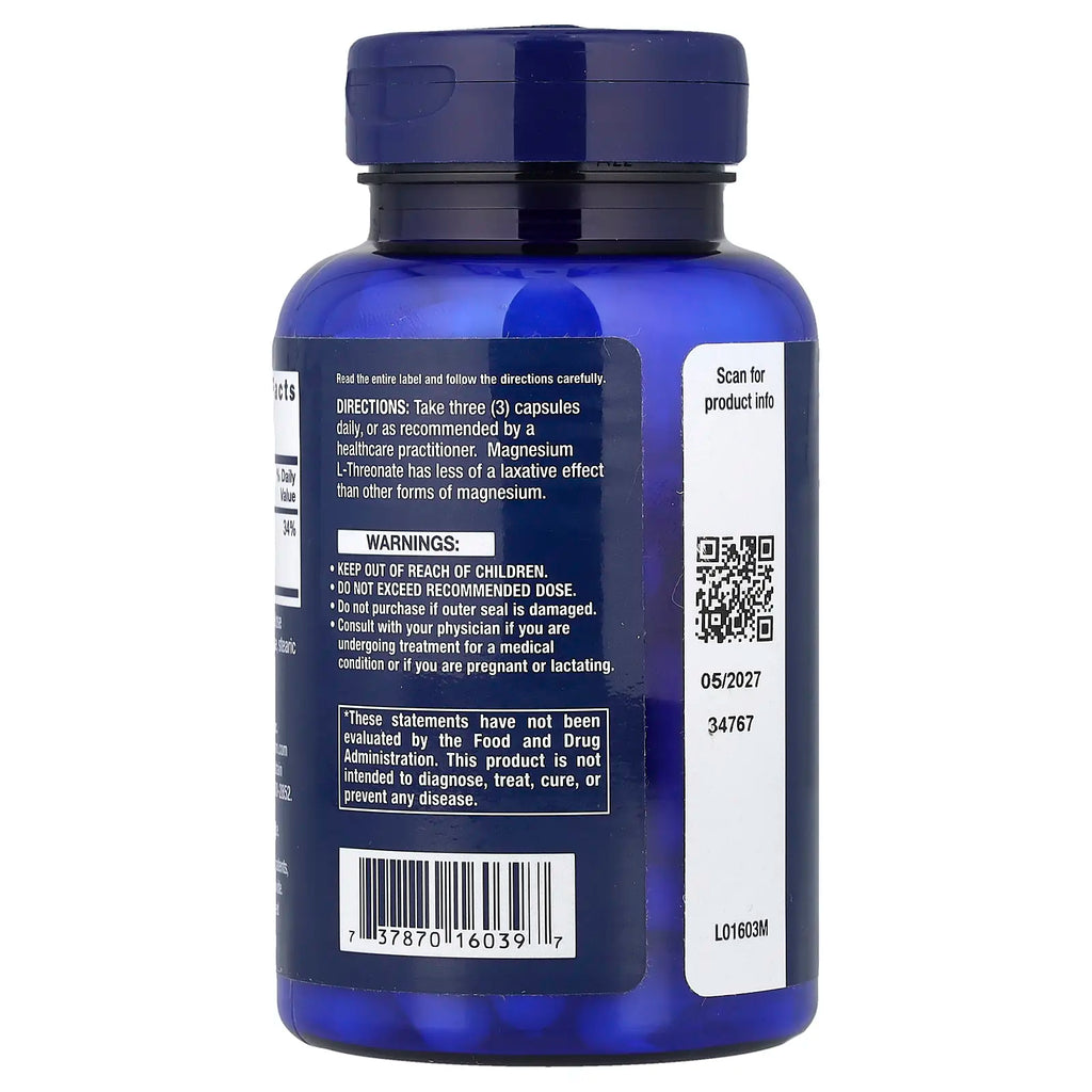 2-Piece Set Life Extension Neuro-Mag®, Magnesium L-Threonate, 90 Vegetarian Capsules (48 mg per Capsule)