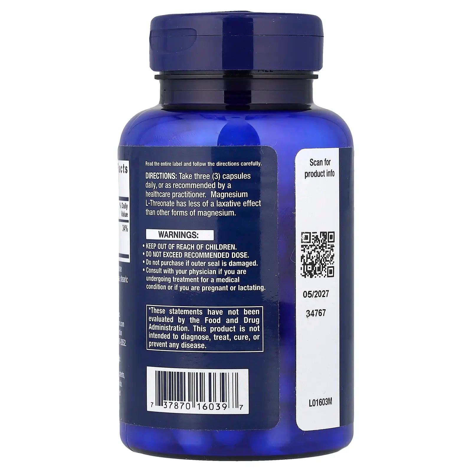 2-Piece Set Life Extension Neuro-Mag®, Magnesium L-Threonate, 90 Vegetarian Capsules (48 mg per Capsule)