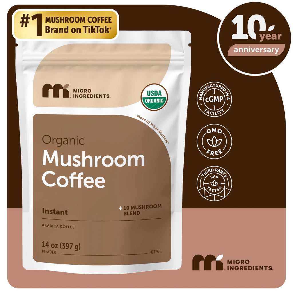 2-Piece Set Micro Ingredients Organic Instant 10 in 1 Mushroom Coffee Powder