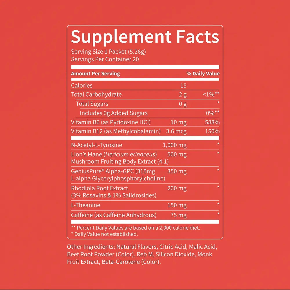 2-Piece Set Nello Superfocus – Nootropic Drink Mix with Lion’s Mane, Rhodiola & Alpha-GPC – Supports Memory, Brain Health & Mental Stamina, Enhances Clarity & Sharpness, Helps Fight Brain Fog – Travel Packets (20 Servings) Healthcare Convenient