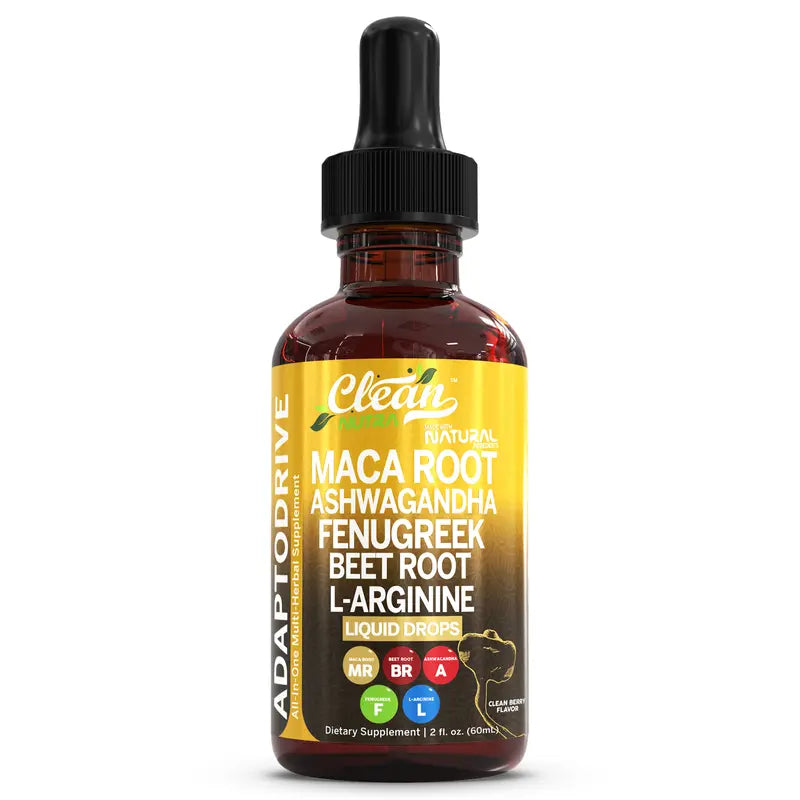 Clean Nutra Maca Root Drops for Women Ashwagandha, Fenugreek, Beet Root, L-Arginine & More for Women & Men's Optimum Health Liquid Drop – Adapto Drive