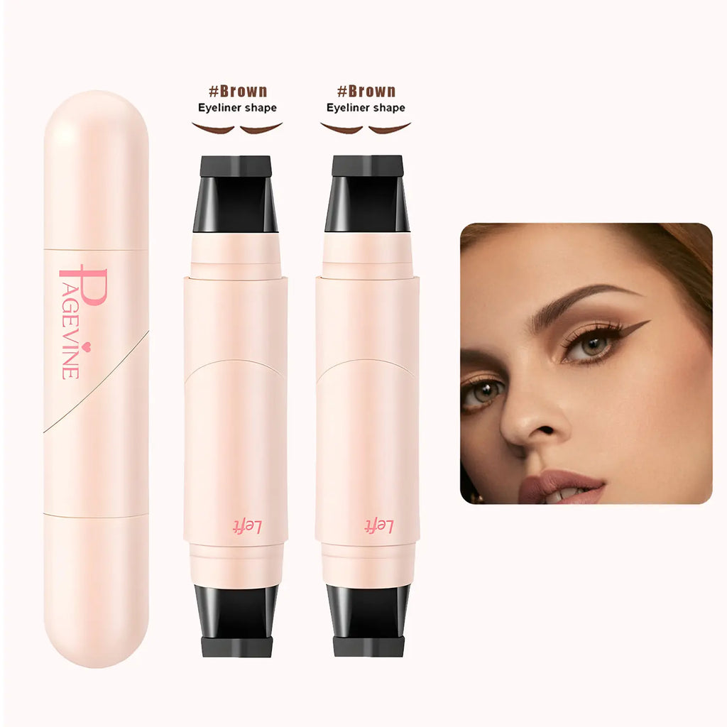 Rotating Eyeliner Stamp Pen – Dual-Head Design with Wing Stamp, Quick-Dry, Long-Lasting, Smudge-Proof for Easy Cat Eye, Sharp Winged Lines & All-Day Makeup Wear - Beginner Friendly Everyday Makeup Tool for Women, Women's cosmetics, Makeup tool