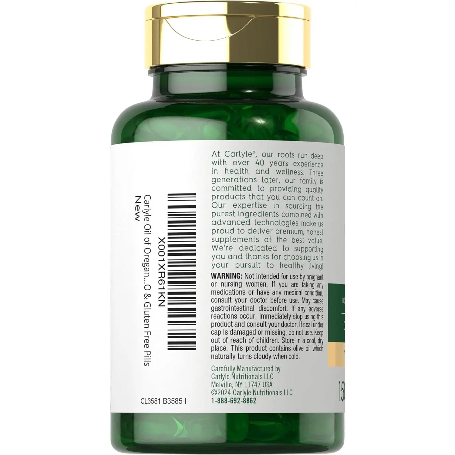 2-Piece Set Carlyle Oregano Oil 4000Mg Supplement | 150 Softgel Capsules | Contains Carvacrol | Non-Gmo & Gluten Free Formula Carlyle