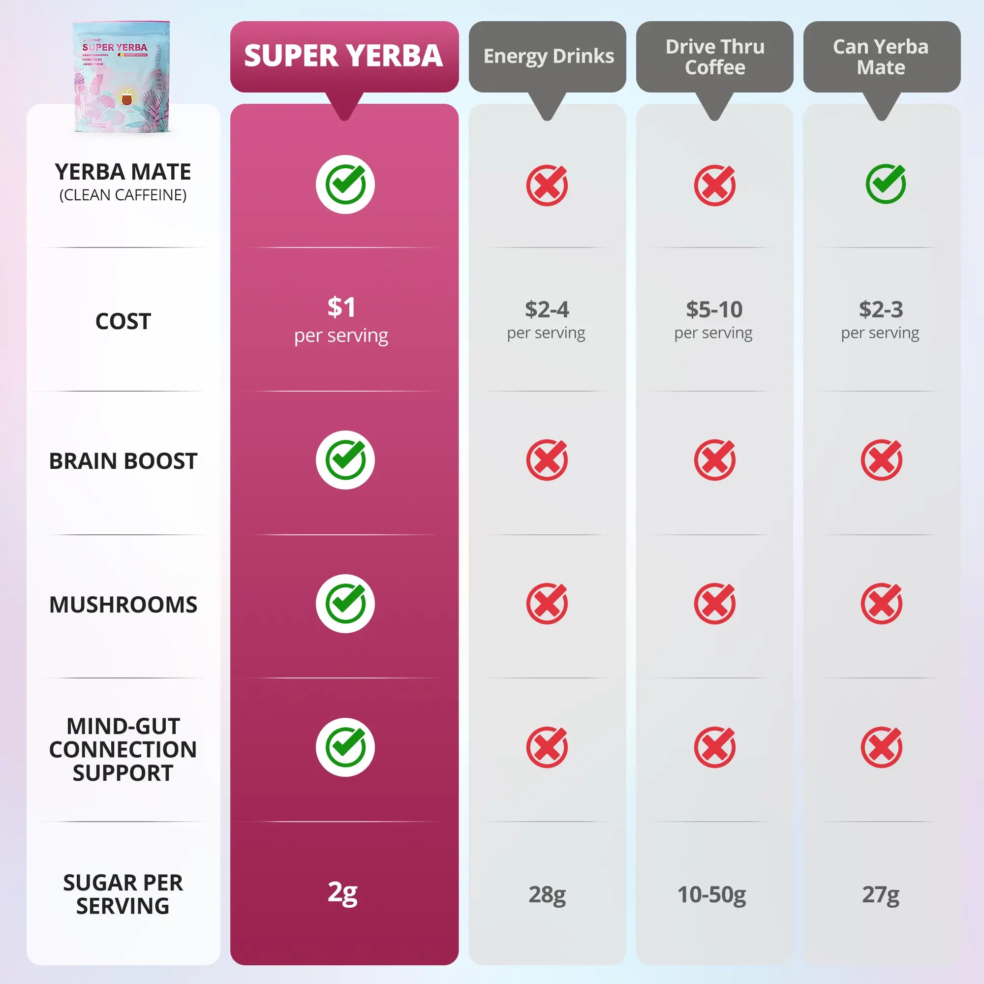 2-Piece Set ZOOONE Super Yerba | Yerba Mate Instant Drink Powder |  RASPBERRY LEMONADE Flavor | 30 Servings