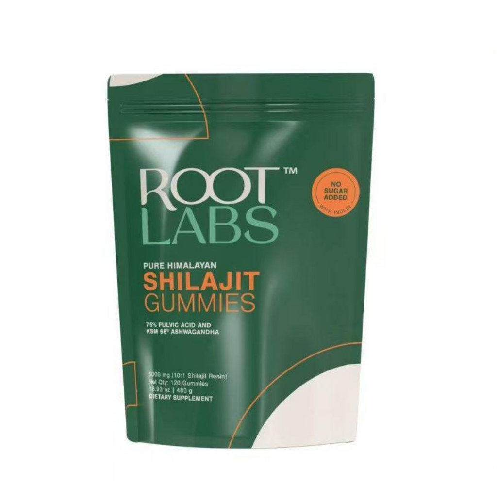2-Piece Set 【upgraded version 120 PCS  Wrapped Chewables】Root Labs by Be Bodywise Pure  Himalayan Shilajit Gummies | With KSM 66 Ashwagandha & other herbs | No Added Sugar | 1 month pack | Edible Supplement