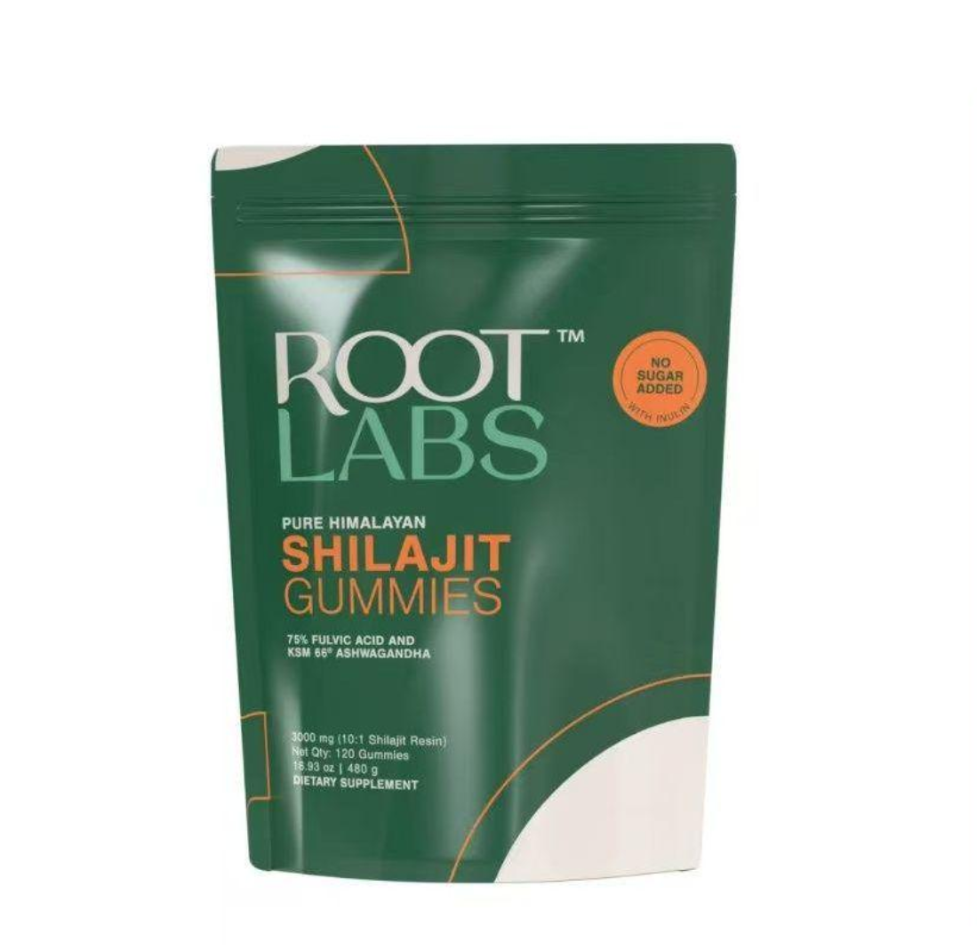 2-Piece Set 【upgraded version 120 PCS  Wrapped Chewables】Root Labs by Be Bodywise Pure  Himalayan Shilajit Gummies | With KSM 66 Ashwagandha & other herbs | No Added Sugar | 1 month pack | Edible Supplement