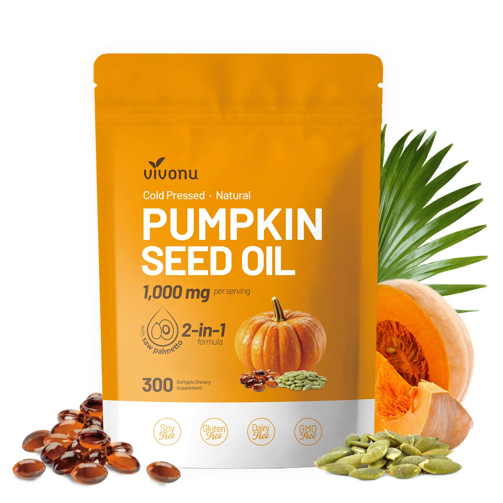 2-Piece Set Natural pumpkin seed oil and saw palmetto softgel 1000mg high content plant esters 300 capsules  mothersdaygift SummerVibes