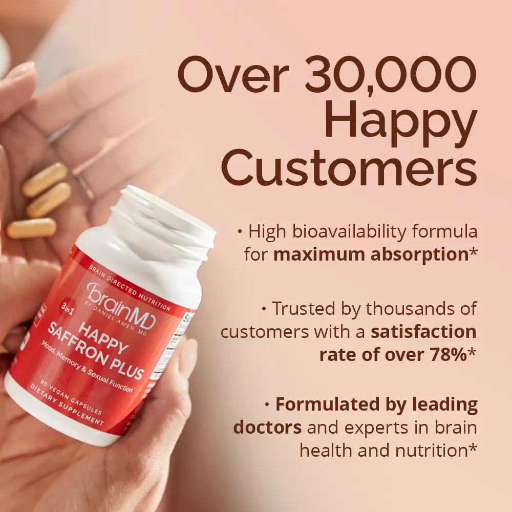 2-Piece Set BrainMD - Happy Saffron Plus by Doc Amen | #1 formula for a healthier, happier you - free from gluten, dairy, and eggs