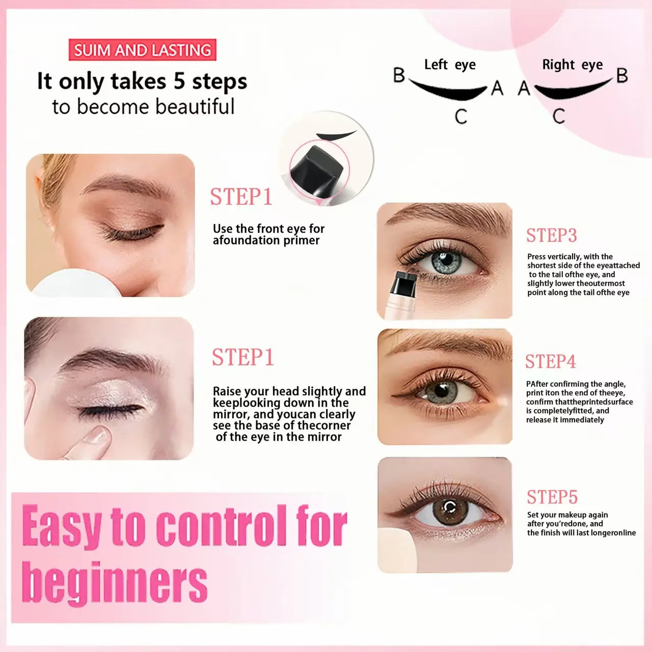 Rotating Eyeliner Stamp Pen – Dual-Head Design with Wing Stamp, Quick-Dry, Long-Lasting, Smudge-Proof for Easy Cat Eye, Sharp Winged Lines & All-Day Makeup Wear - Beginner Friendly Everyday Makeup Tool for Women, Women's cosmetics, Makeup tool