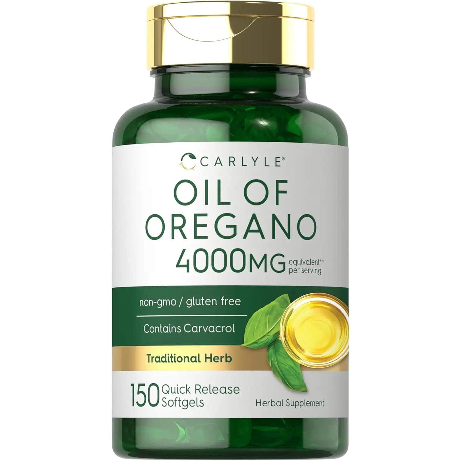 2-Piece Set Carlyle Oregano Oil 4000Mg Supplement | 150 Softgel Capsules | Contains Carvacrol | Non-Gmo & Gluten Free Formula Carlyle