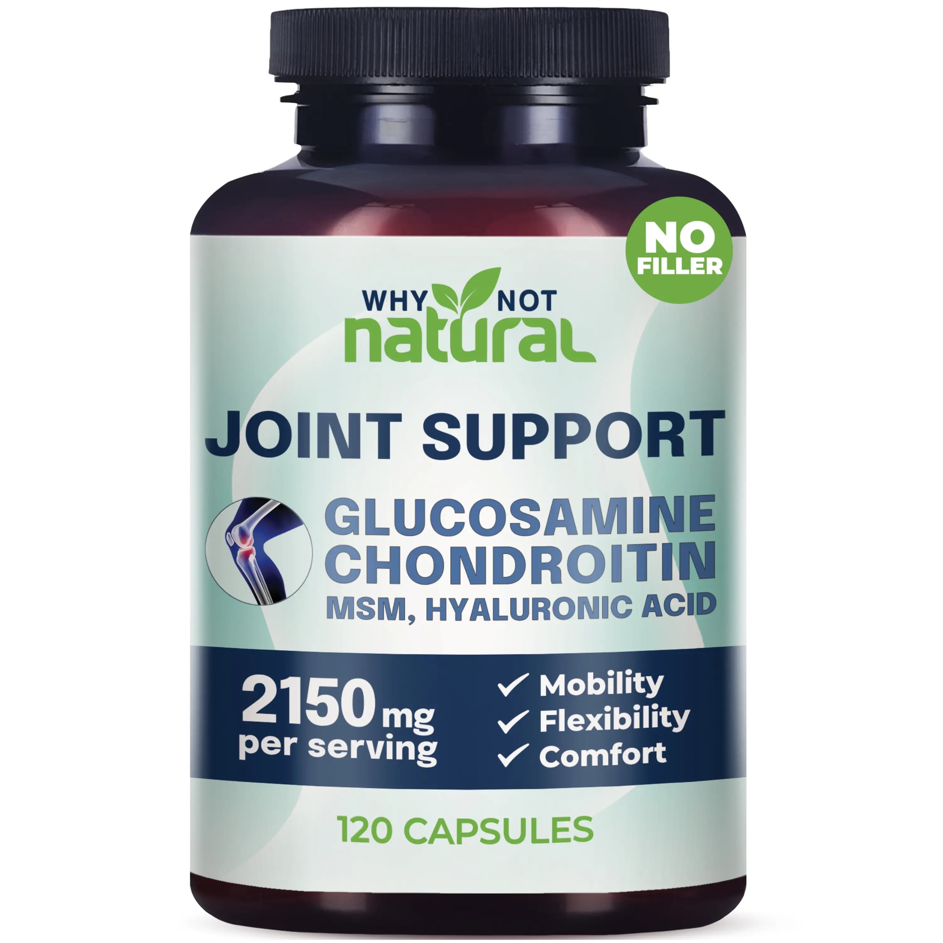 2-Piece Set Why Not Natural Glucosamine Chondroitin MSM, Joint Support Supplement