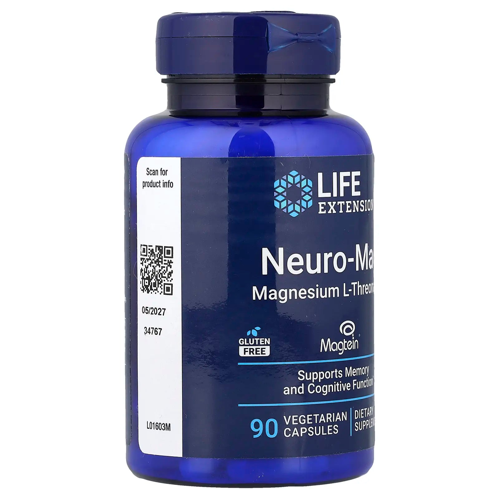 2-Piece Set Life Extension Neuro-Mag®, Magnesium L-Threonate, 90 Vegetarian Capsules (48 mg per Capsule)
