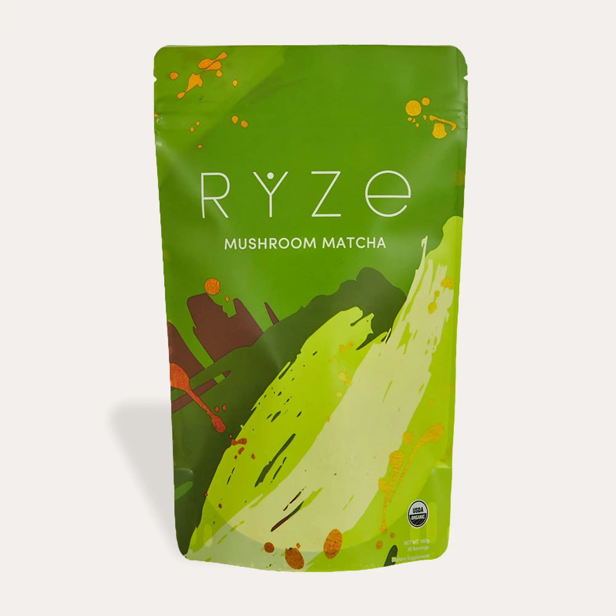 2-Piece Set RYZE Mushroom Matcha, USDA Organic with 6 Adaptogenic Mushrooms and Ceremonial-Grade Japanese Matcha for Energy, Focus, Digestion, Immunity with Turkey Tail, Shiitake, Lion's Mane, Reishi, 30 servings