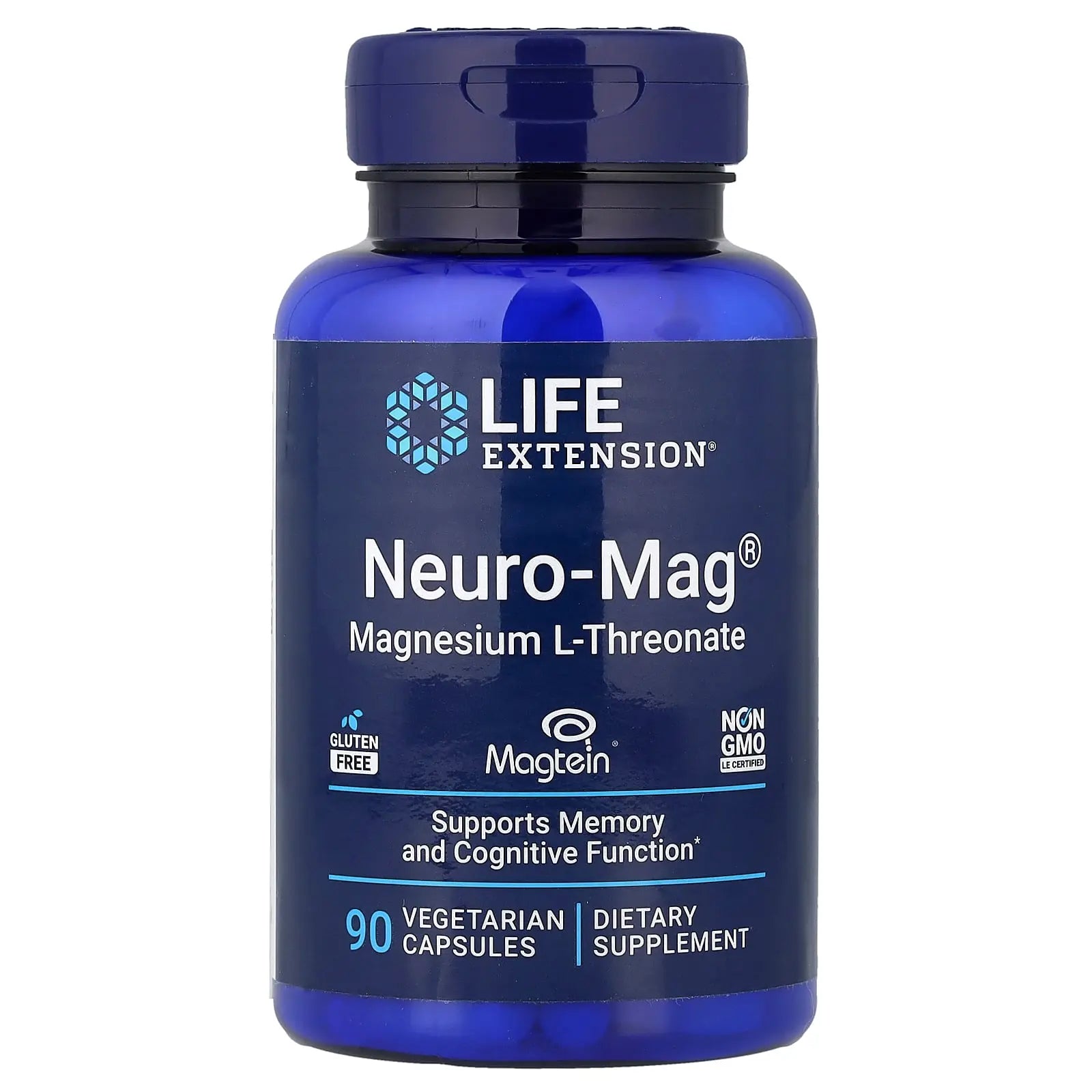 2-Piece Set Life Extension Neuro-Mag®, Magnesium L-Threonate, 90 Vegetarian Capsules (48 mg per Capsule)