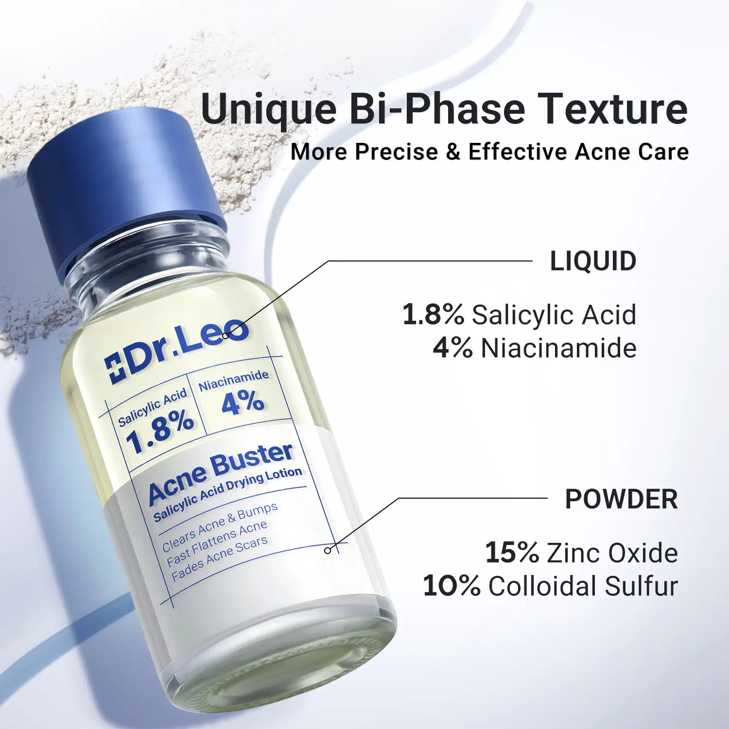 Dr.Leo Drying Lotion | Pimple Treatment & Body Acne Treatment | Visibly Shrinks Pimples in 24 Hours & Helps Fade Acne Marks in 7 Days | With 1.8%25 Encapsulated Salicylic Acid, 4%25 Niacinamide & 10%25 Sulfur (20ml) #mothersdaygift #Summervibe