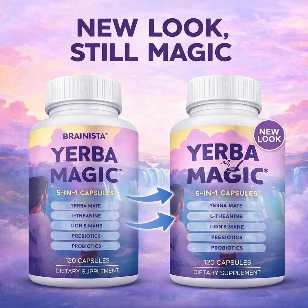 2-Piece Set Yerba Magic Capsules – Pure Yerba Mate & 5-in-1 Superblend | Clean Natural Energy | Dietary Supplement | 60 Capsules Fitness Edible