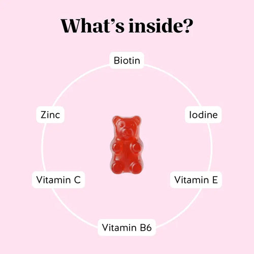 Bears with Benefits Biotin Gummies for Hair Growth, Skin & Nails –  5000 mcg Biotin + Vitamins C & E + Zinc - 30 Gummies - Vegan Wild Berry Flavor - 1 Month Supply