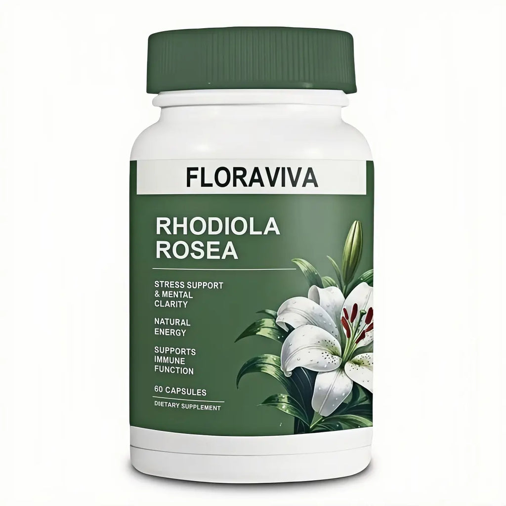 2-Piece Set Natural Rhodiola Rosea Wellness Capsules 500mg - Natural Adaptogen Supplement for Stress Support, Mental Focus & Energy - Non-GMO (60 Capsules) Dietary Supplement, More Natural ingredient