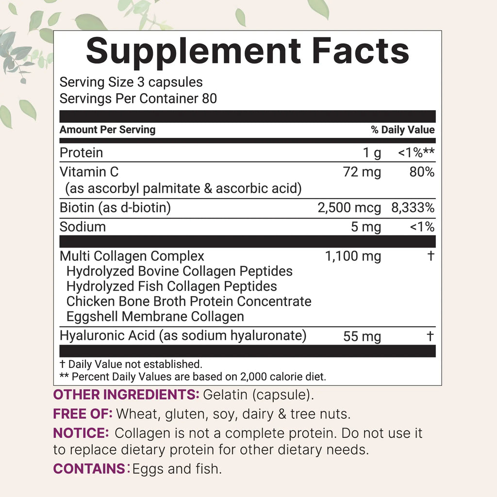 2-Piece Set Micro Ingredients Multi Collagen Complex, 240 Capsules