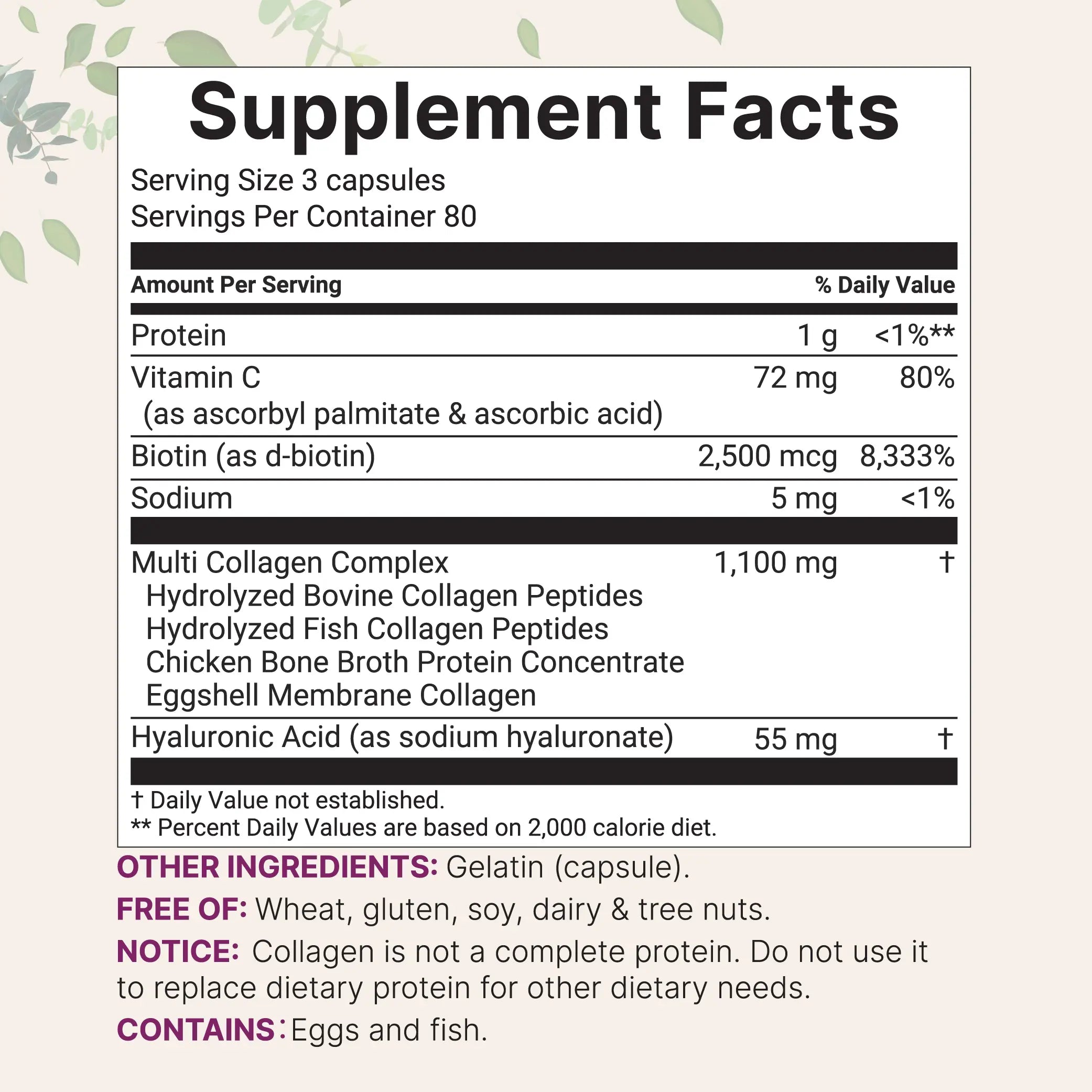 2-Piece Set Micro Ingredients Multi Collagen Complex, 240 Capsules