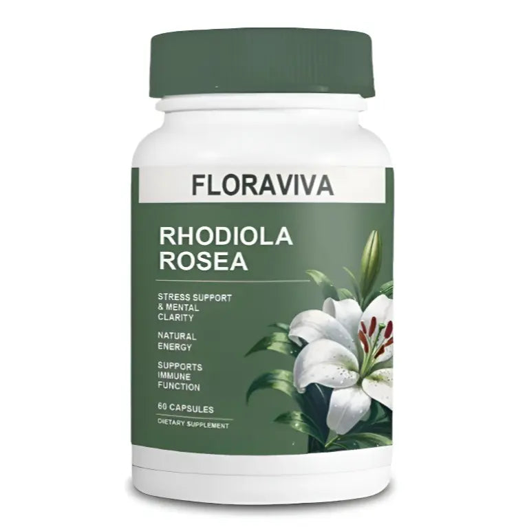2-Piece Set Natural Rhodiola Rosea Wellness Capsules 500mg - Natural Adaptogen Supplement for Stress Support, Mental Focus & Energy - Non-GMO (60 Capsules) Dietary Supplement, More Natural ingredient