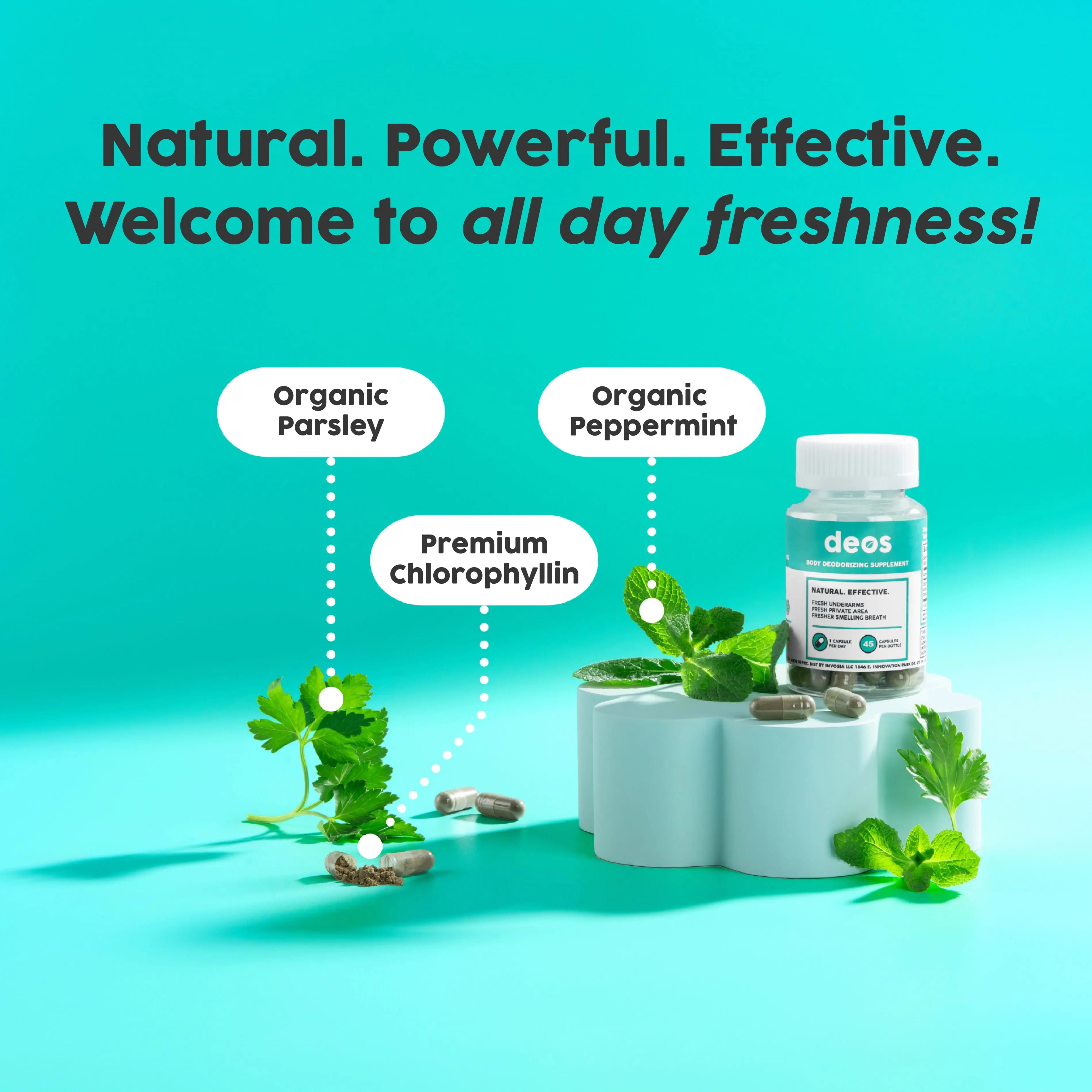 2-Piece Set Full Body Deodorant Supplement | DEOS Internal Deodorant Full Body | Multi Pack