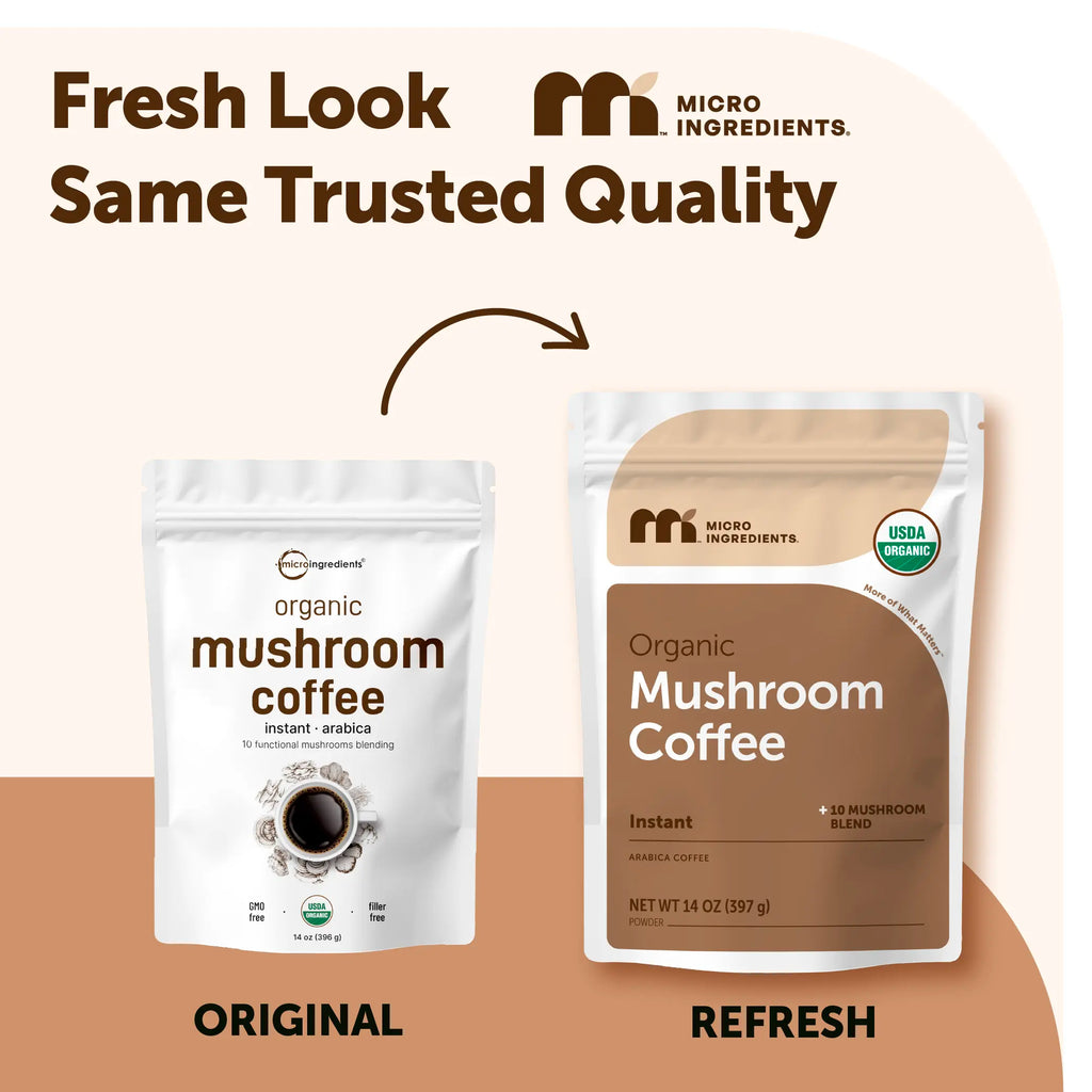 2-Piece Set Micro Ingredients Organic Instant 10 in 1 Mushroom Coffee Powder