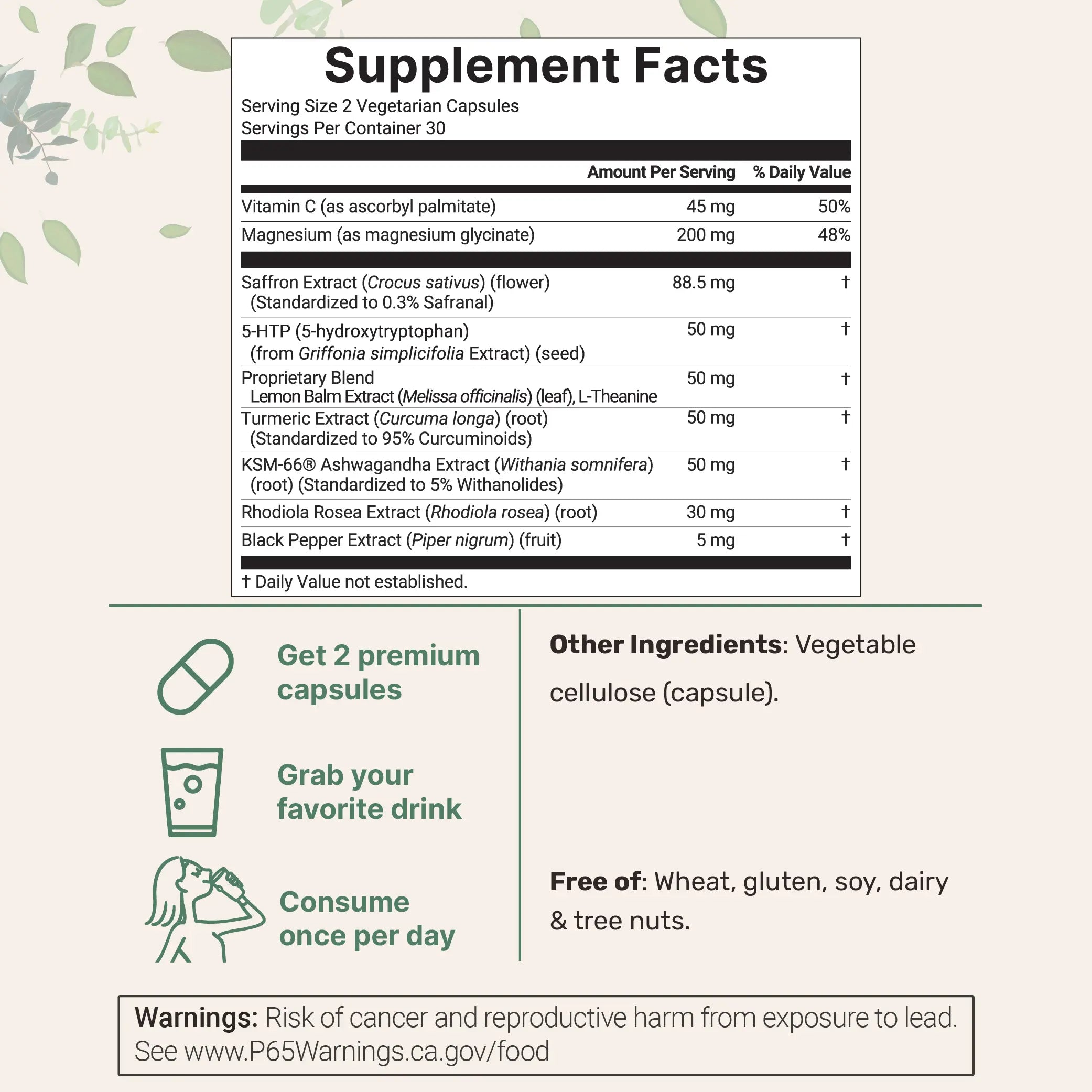 2-Piece Set Micro Ingredients Saffron+ Advanced Supplements Veggie Capsules