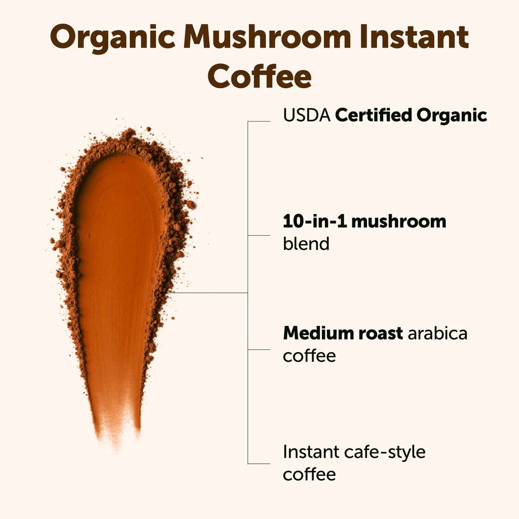 2-Piece Set Micro Ingredients Organic Instant 10 in 1 Mushroom Coffee Powder