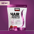 Force Factor Hair Growth Accelerator with Clinically Studied Lustriva to Promote Thicker, Stronger Hair, Biotin, Vitamin E & C, Mixed Berry, Soft Chew or Capsule