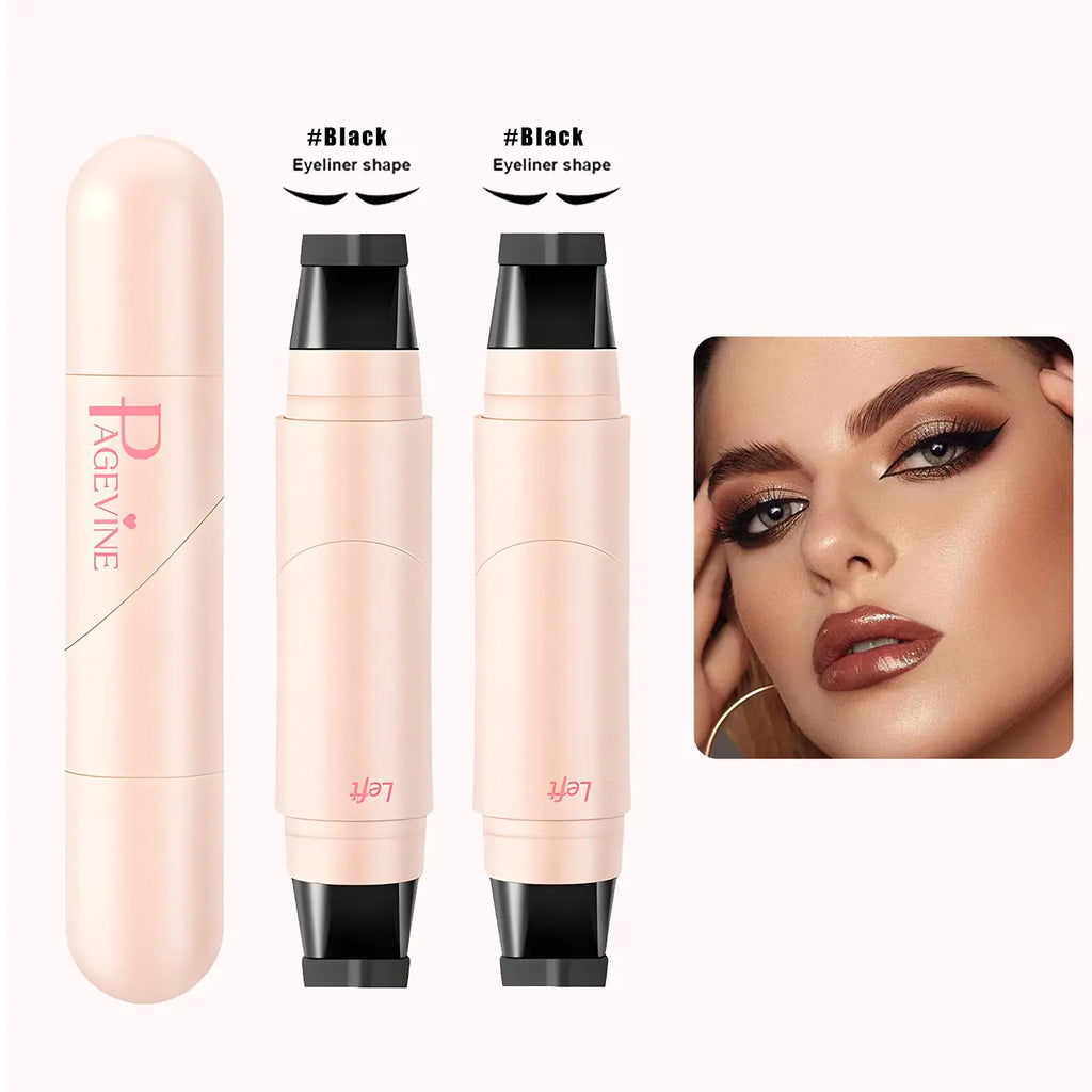 Rotating Eyeliner Stamp Pen – Dual-Head Design with Wing Stamp, Quick-Dry, Long-Lasting, Smudge-Proof for Easy Cat Eye, Sharp Winged Lines & All-Day Makeup Wear - Beginner Friendly Everyday Makeup Tool for Women, Women's cosmetics, Makeup tool