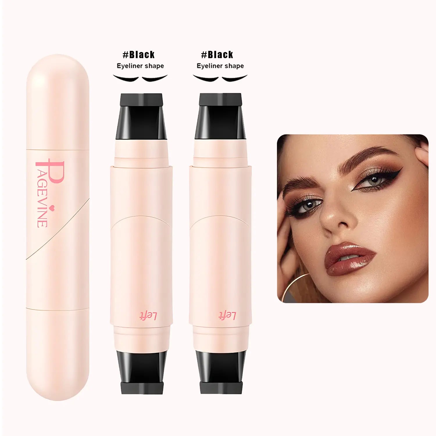 Rotating Eyeliner Stamp Pen – Dual-Head Design with Wing Stamp, Quick-Dry, Long-Lasting, Smudge-Proof for Easy Cat Eye, Sharp Winged Lines & All-Day Makeup Wear - Beginner Friendly Everyday Makeup Tool for Women, Women's cosmetics, Makeup tool