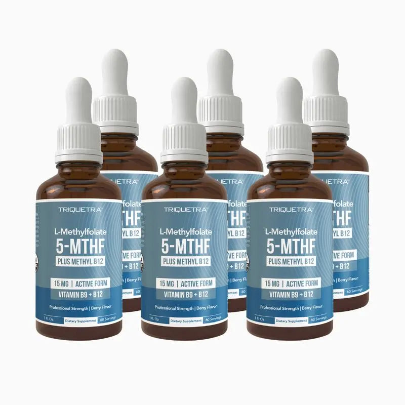 2-Piece Set L Methyl Folate 15mg + B12 Cofactor – Organic, Berry Flavor, Professional Strength, Liquid Active 5-MTHF Form, Supports Mood, Methylation, & Cognition fitness dietary