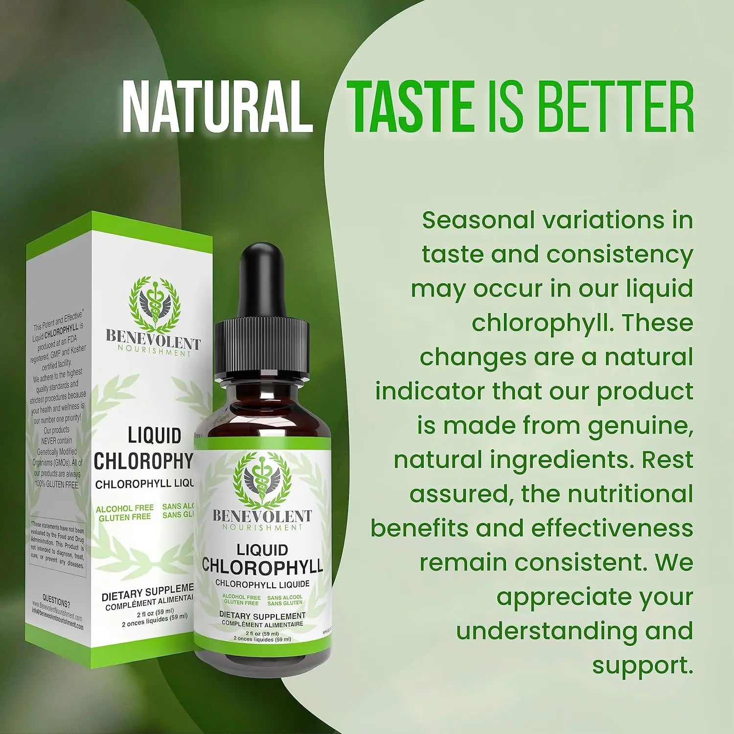 2-Piece Set Liquid Chlorophyll Drops (4 Month Supply) Healthcare Supplement - Natural Deodorant and Detox - Gut Support Healthcare Liver