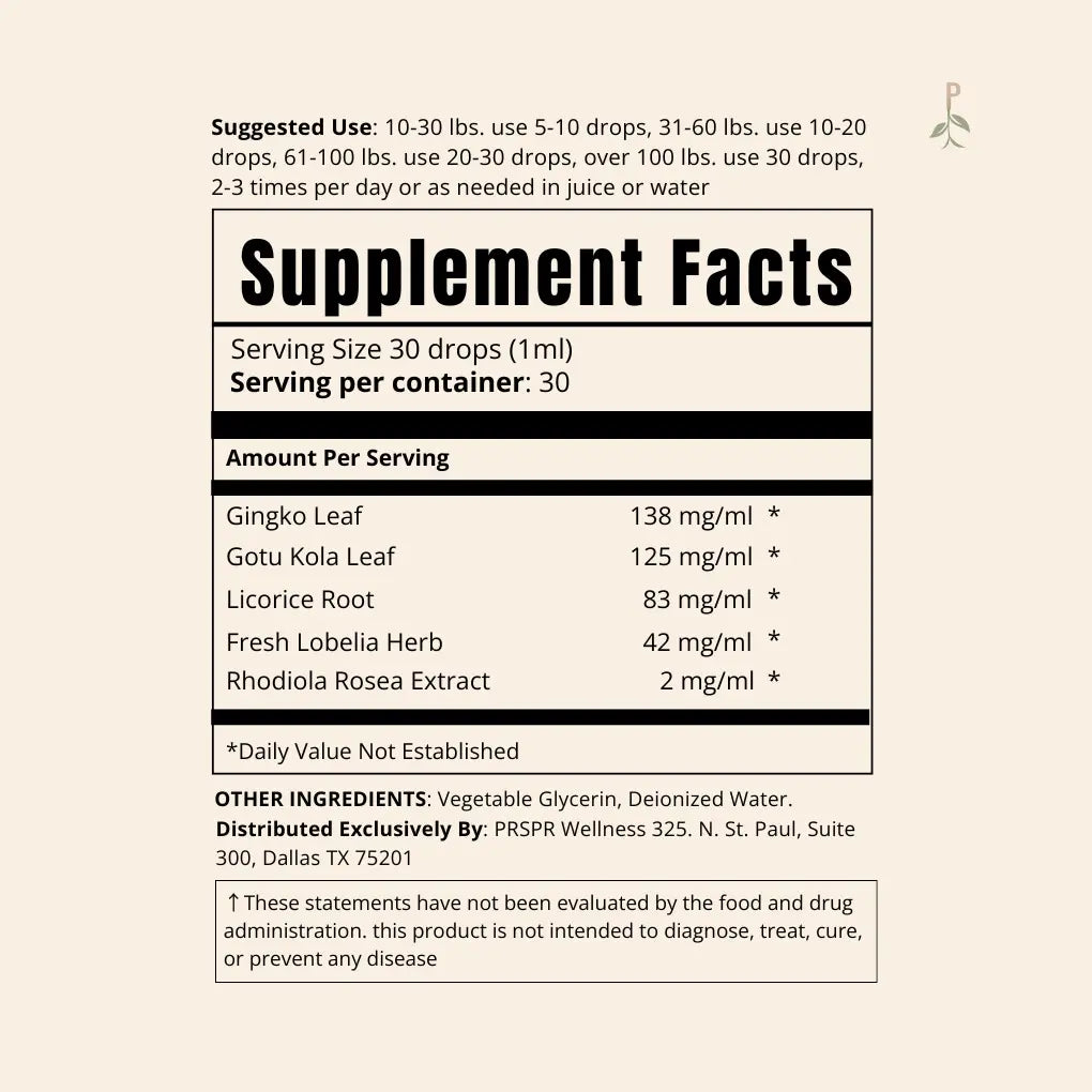 2-Piece Set PRSPR Wellness Kids Attention Plus - Herbal Supplement for Enhanced Focus & Attention - Alcohol-Free Formula with Ginkgo, Gotu Kola, Licorice, Lobelia & Rhodiola - 1 fl oz Bottle - Healthcare