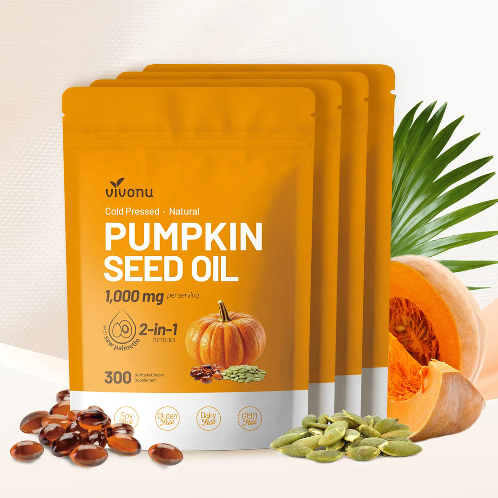 2-Piece Set Natural pumpkin seed oil and saw palmetto softgel 1000mg high content plant esters 300 capsules  mothersdaygift SummerVibes